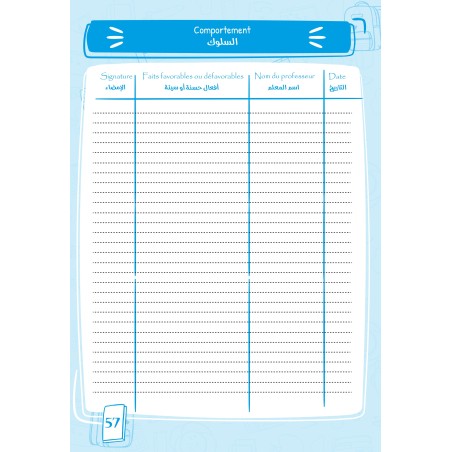 JOURNAL DE CLASSE AR/FR BLEU