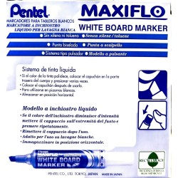 BOITE DE 12 MARQUEURS BISEAUTÉE BLEU MAXIFLO (PENTEL)